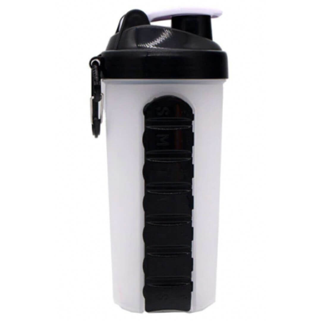 Fitness Water Bottle with Pill Box & Shaker Ball